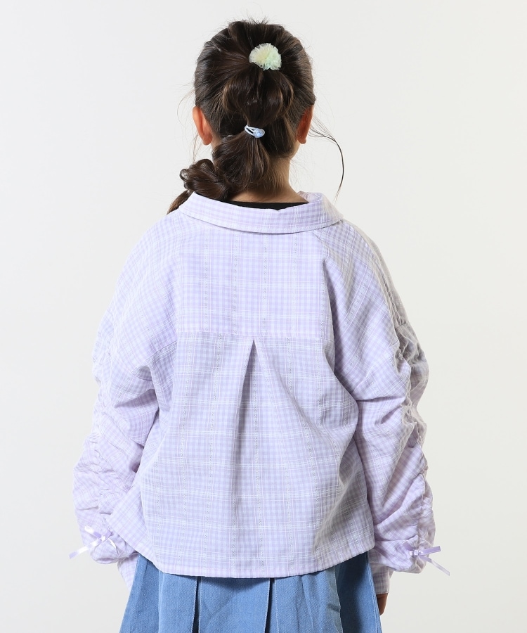シューラルー /キッズ(SHOO・LA・RUE/Kids)の【洗える/100-150cm】お袖リボンがアクセント クロップド丈 チェックシャツ13