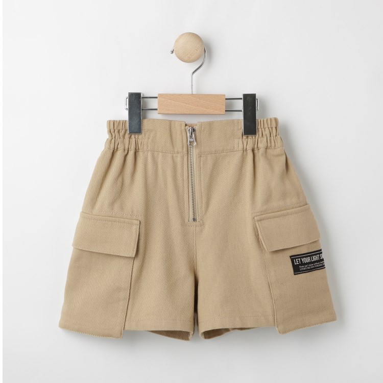 シューラルー /キッズ(SHOO・LA・RUE/Kids)の【130-150cm】ツイルフロントファスナーパンツ ハーフパンツ