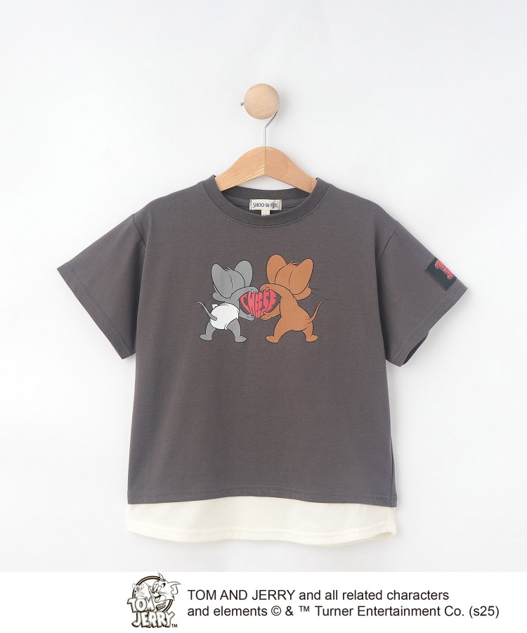シューラルー /キッズ(SHOO・LA・RUE/Kids)の【TOM and JERRY】 ひんやり裾レイヤードTシャツ チャコールグレー(014)