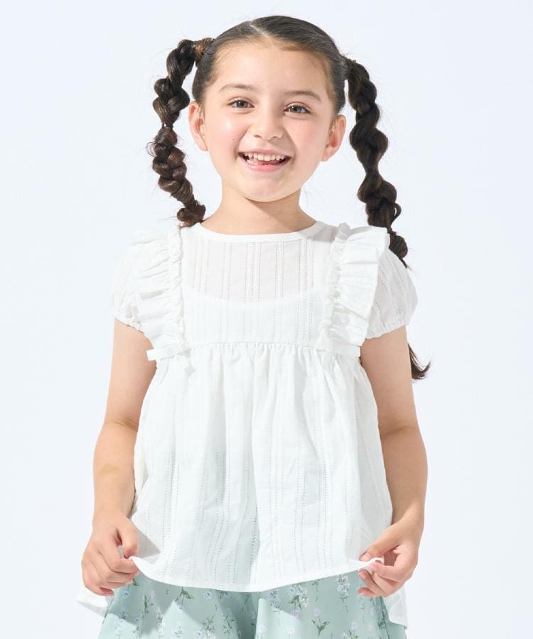 シューラルー /キッズ(SHOO・LA・RUE/Kids)の【100-120cm】コットンフリルブラウス アイボリー(004)
