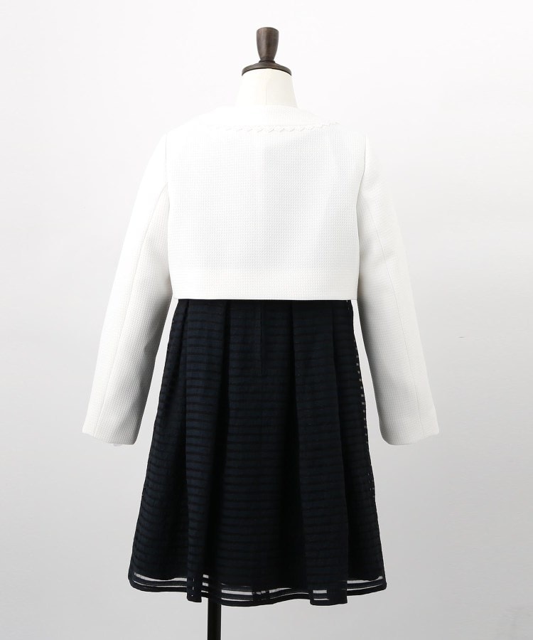 【110-130cm/3点セット/セレモニー/入卒】シアーボーダーワンピース