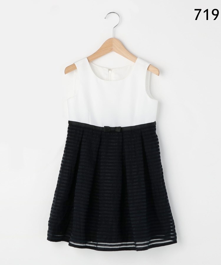 【110-130cm/3点セット/セレモニー/入卒】シアーボーダーワンピース
