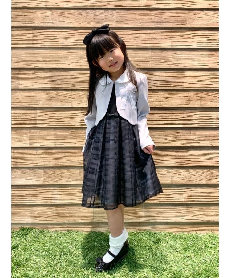 シューラルー /キッズ(SHOO・LA・RUE/Kids)の【110-130cm/3点セット/セレモニー/入卒】ボレロ付きシアーチェックワンピース22