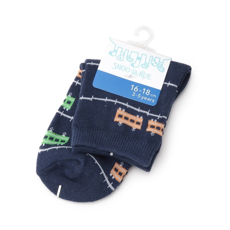 シューラルー /キッズ(SHOO・LA・RUE/Kids)の電車総柄ショートソックス ソックス