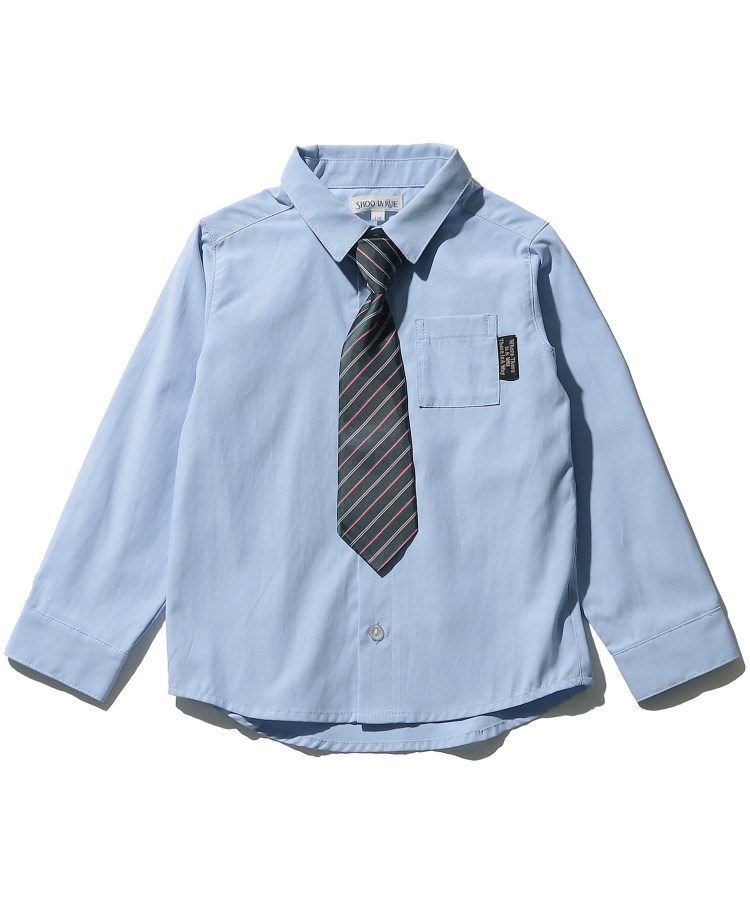 シューラルー /キッズ(SHOO・LA・RUE/Kids)の【110-140cm/プチセレ】ネクタイ付きシャツ サックス(890)