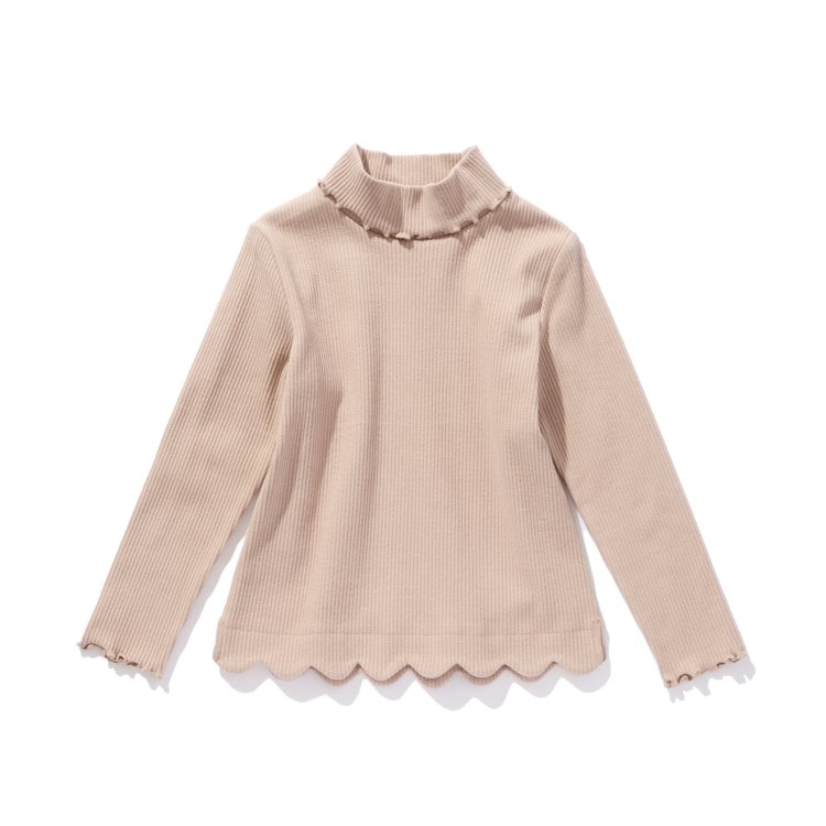 シューラルー /キッズ(SHOO・LA・RUE/Kids)の【110-140cm/プチセレ】テレコ裾スカラップタートル カットソー
