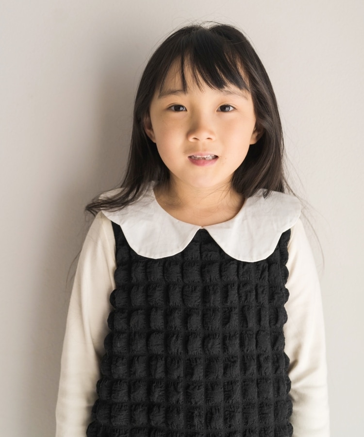 110-140cm/プチセレ】スムース衿付きトップス(カットソー 110-140cm/プチセレ】スムース衿付きトップス(カットソー