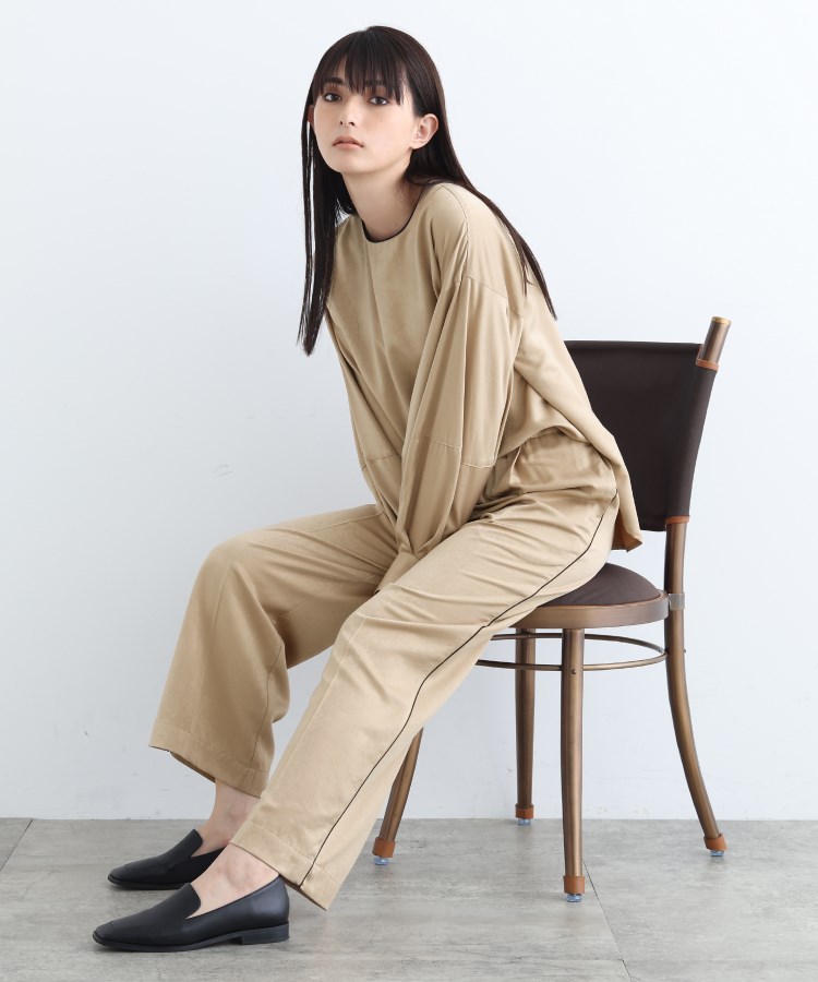 洗える】サテンストレートパンツ(フルレングスパンツ) | INDIVI