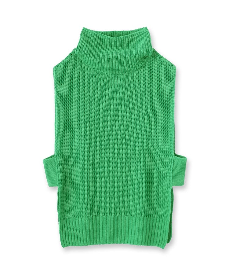【bunt】ウール×アルパカ bright green ハイネック セーター