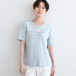 インディヴィ(INDIVI)の【洗える】メッセージロゴ リラックスTシャツ サックス(090)