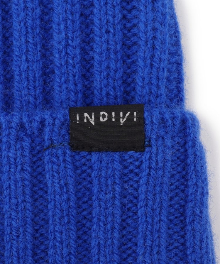 インディヴィ(INDIVI)の【ウール混】シンプルニット帽3