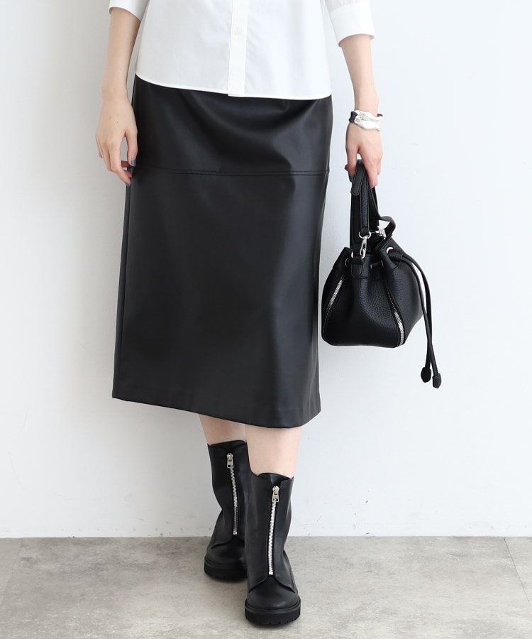 【新品未使用】ONWARD樫山　本革　レザー　スカート　M