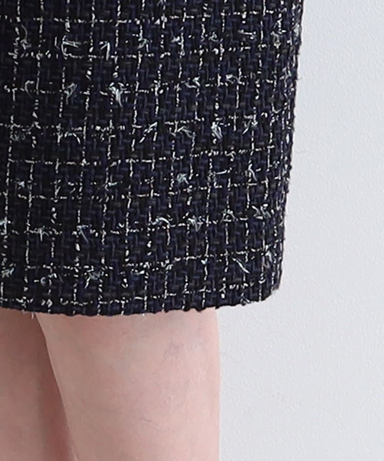 日本製／可能ファンシーツイードスカート膝丈スカート