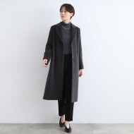 【日本製/モヘヤシャギー】テーラードロングコート(チェスター