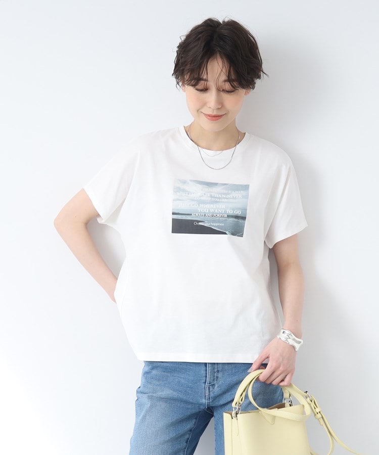 洗える/コットン100％】セミAフォトTシャツ（Ｔシャツ） | INDIVI