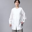 インディヴィ ヴァイ(INDIVI V.A.I)の【日本製/コットン100%】デザインスリーブノーカラージップシャツ ホワイト(001)