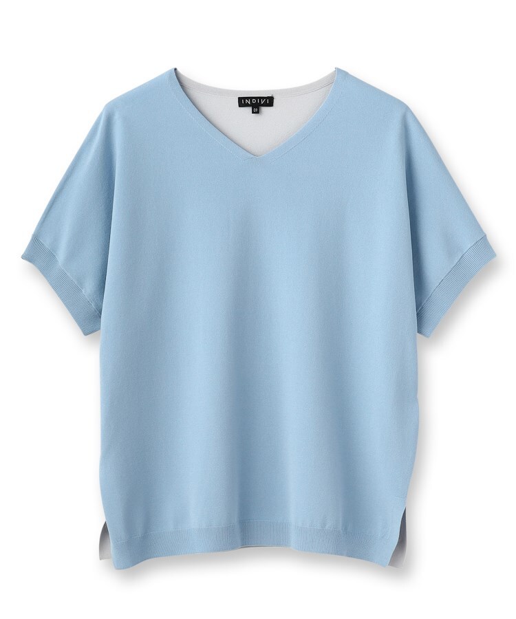 新色登場!/洗える/夏に着たい】Vネック Tシャツライクニット(ニット