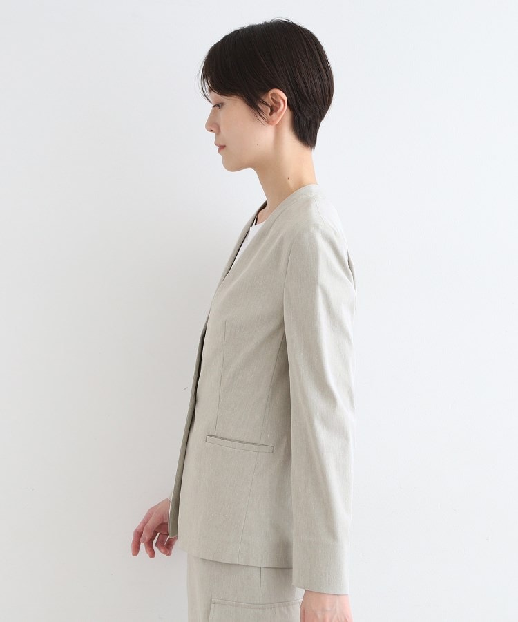 インディヴィ(INDIVI)の【洗える／UVケア／接触冷感／SETUP可能】麻混ノーカラージャケット19