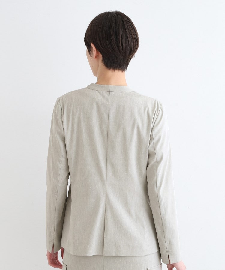 インディヴィ(INDIVI)の【洗える／UVケア／接触冷感／SETUP可能】麻混ノーカラージャケット20