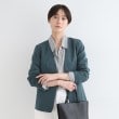インディヴィ(INDIVI)の【洗える／UVケア／接触冷感／SETUP可能】麻混ノーカラージャケット ブルー(491)