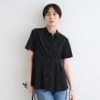 インディヴィ(INDIVI)の【洗える／UVケア／接触冷感／SETUP可能】麻混切り替えデザインブラウス ブラック(019)