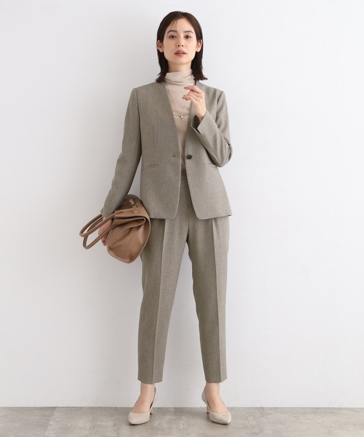 美品 セオリー ノーカラーセットアップ パンツスーツ ウール 美品 セオリー ノーカラーセットアップ パンツスーツ ウール
