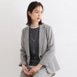 インディヴィ(INDIVI)の【定番スーツ／洗える／メランジ】ウールライクテーラードジャケット ライトグレー(411)