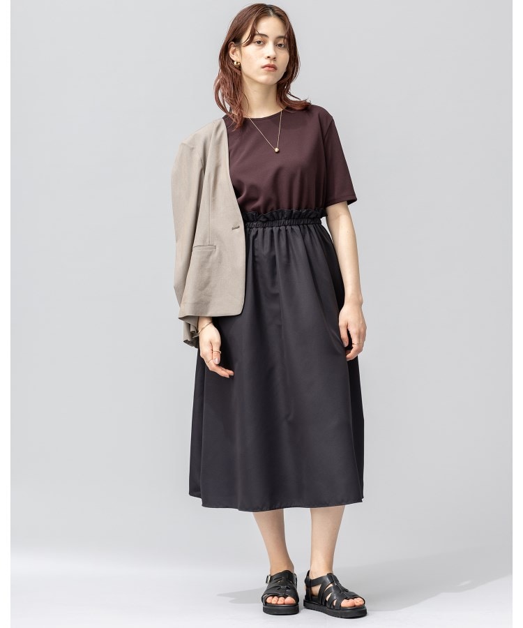 インディヴィ(INDIVI)の【洗える／2ピース見え】Tシャツ＆ボリュームスカート ドッキングワンピース17