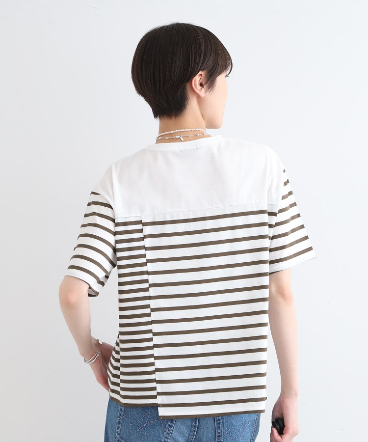 インディヴィ(INDIVI)の【洗える／ボーダー柄／日本製】アシメデザインTシャツ10