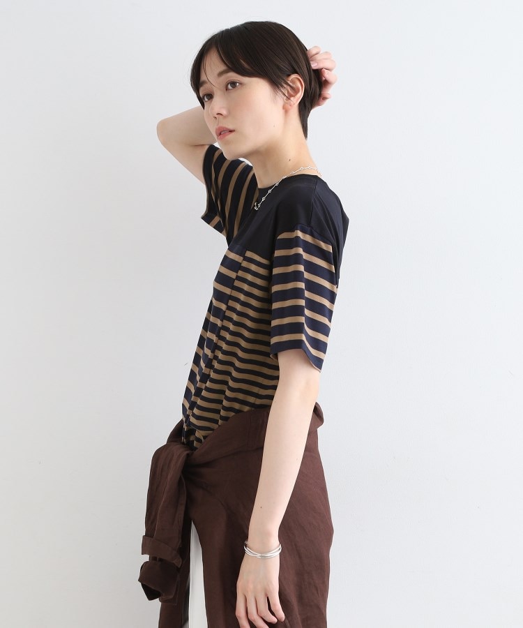 インディヴィ(INDIVI)の【洗える／ボーダー柄／日本製】アシメデザインTシャツ7