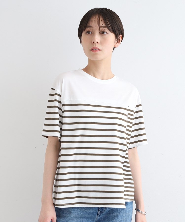 インディヴィ(INDIVI)の【洗える／ボーダー柄／日本製】アシメデザインTシャツ14