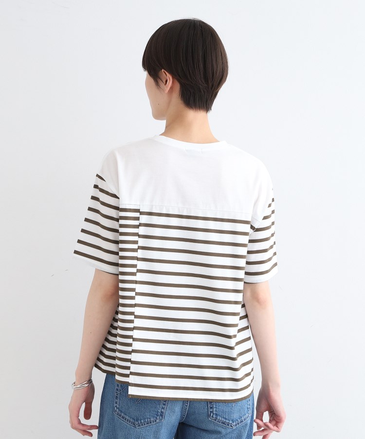 インディヴィ(INDIVI)の【洗える／ボーダー柄／日本製】アシメデザインTシャツ16