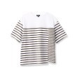 インディヴィ(INDIVI)の【洗える／ボーダー柄／日本製】アシメデザインTシャツ1