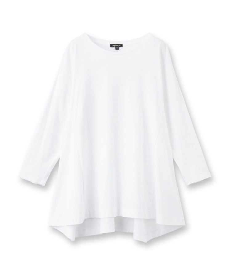 インディヴィ(INDIVI)の【洗える／キレイめ/日本製】バックフレア ロングTシャツ1