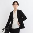 インディヴィ ヴァイ(INDIVI V.A.I)の【洗える／日本製／定番スーツ】トリアセテート混ストレッチノーカラージャケット ブラック(019)