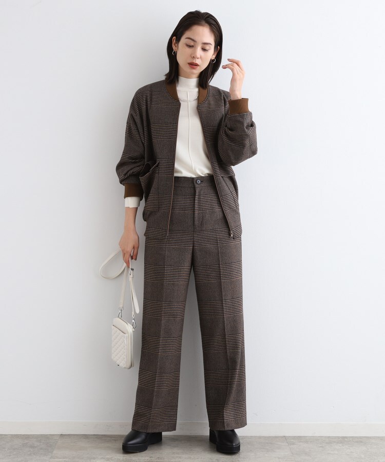 インディヴィ ヴァイ(INDIVI V.A.I)の【日本製／SETUP可能】グレンチェックストレートパンツ8