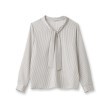 インディヴィ ヴァイ(INDIVI V.A.I)の【日本製／通勤服】幾何学柄ボウタイブラウス1