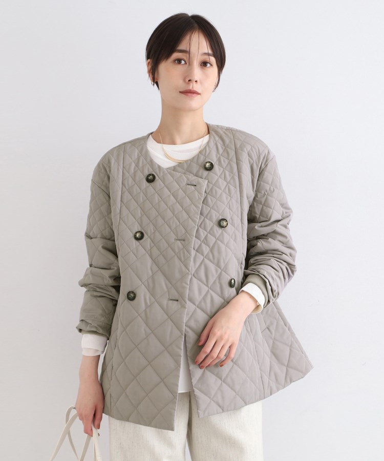 撥水】グラデーションキルト トッパーコート(中綿コート 撥水】グラデーションキルト トッパーコート(中綿コート
