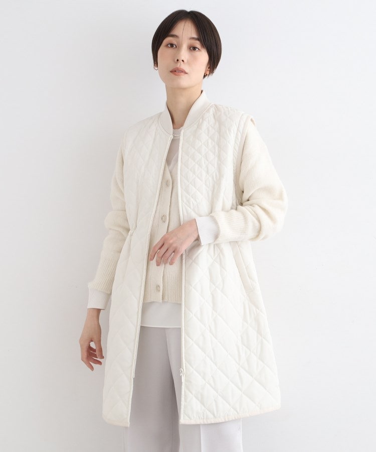 2WAY/袖取り外し可能】グラデーションキルトロングコート(中綿 2WAY/袖取り外し可能】グラデーションキルトロングコート(中綿