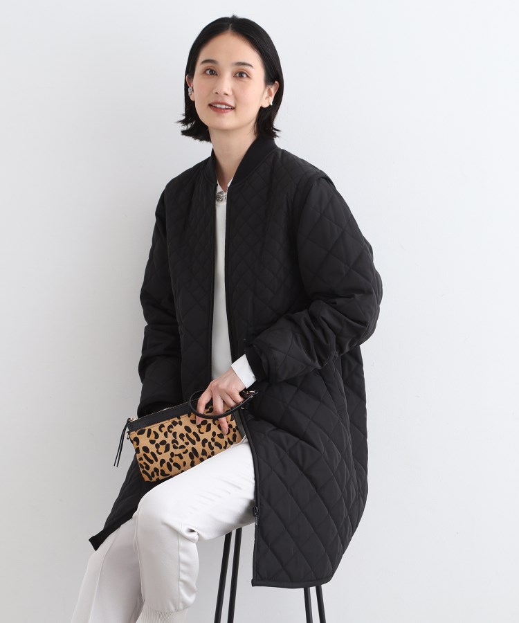 2WAY/袖取り外し可能】グラデーションキルトロングコート(中綿 2WAY/袖取り外し可能】グラデーションキルトロングコート(中綿