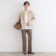 ウール混/昨年ヒット!】リバーショートコート(ノーカラー ウール混/昨年ヒット!】リバーショートコート(ノーカラー