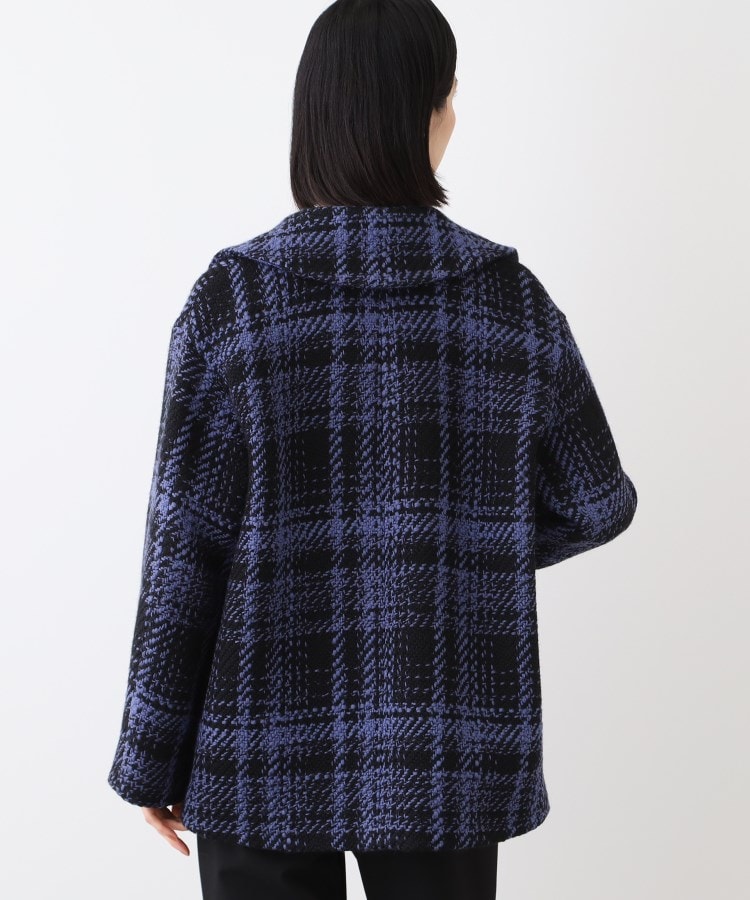 日本製】ビッグチェック柄ショートコート(チェスターコート 日本製】ビッグチェック柄ショートコート(チェスターコート