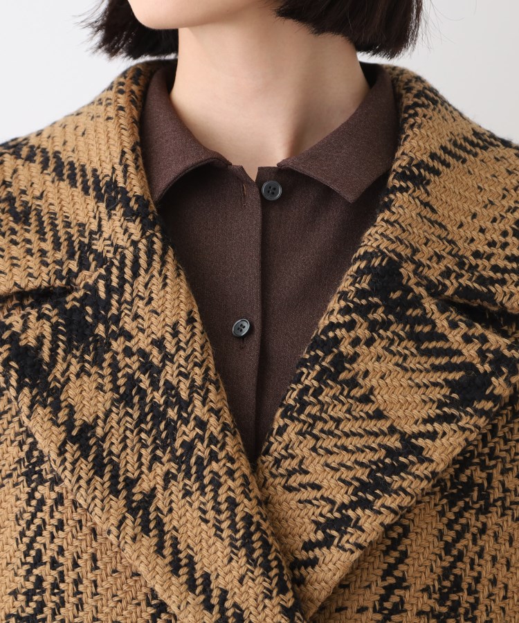 日本製】ビッグチェック柄ショートコート(チェスターコート 日本製】ビッグチェック柄ショートコート(チェスターコート