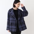 インディヴィ ヴァイ(INDIVI V.A.I)の【日本製】ビッグチェック柄ショートコート ブラック(219)