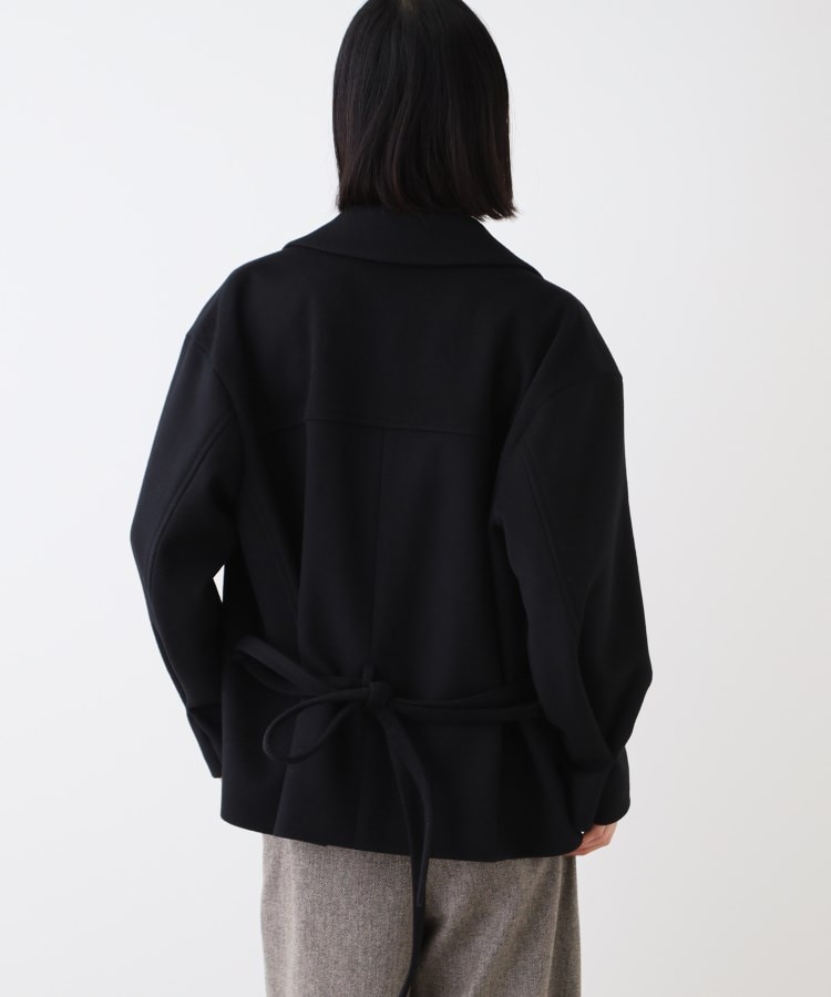 日本製】ベルト付フォルムショートコート(Pコート) | INDIVI 日本製】ベルト付フォルムショートコート(Pコート) | INDIVI
