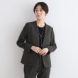 インディヴィ(INDIVI)の【洗える／UVケア／定番スーツ】ウール調ノーカラージャケット チャコールグレー(414)