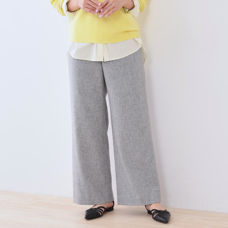 インディヴィ(INDIVI)の【褒められパンツ／ウール混】ワイドパンツ フルレングスパンツ