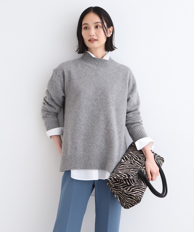 半額 50％OFFの通販 冬ニット人気NO．1！／カシミヤ混】バックスリット ハイネック ニット/セーター