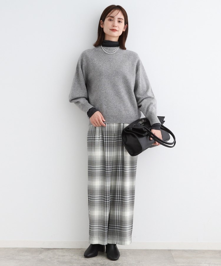 カシミヤ混】ボリュームスリーブ ボトルネックニット(ニット カシミヤ混】ボリュームスリーブ ボトルネックニット(ニット