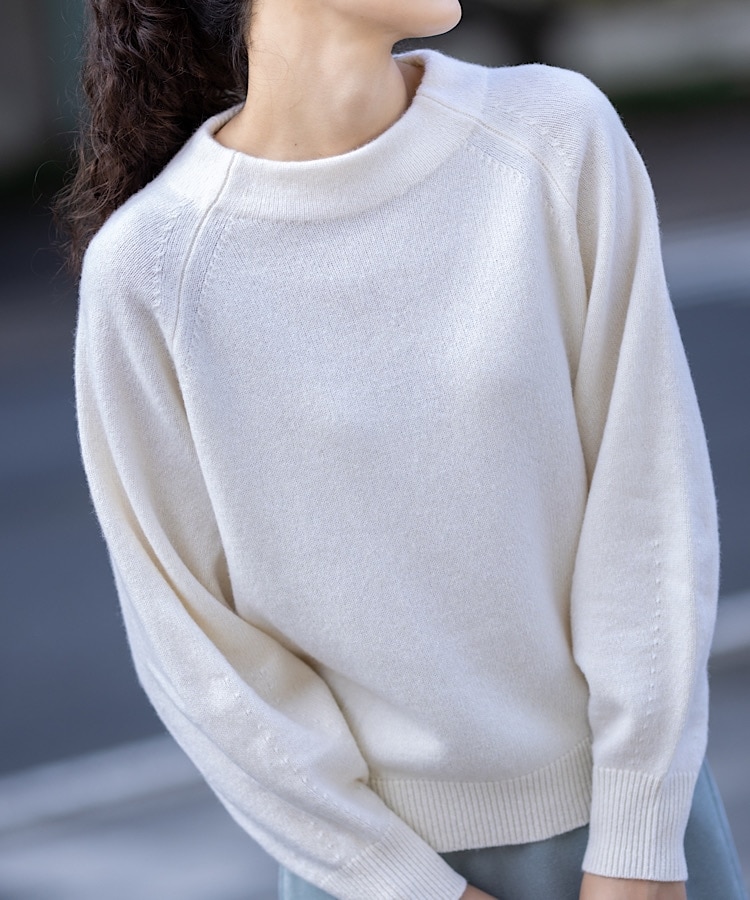 カシミヤ混】ボリュームスリーブ ボトルネックニット(ニット カシミヤ混】ボリュームスリーブ ボトルネックニット(ニット